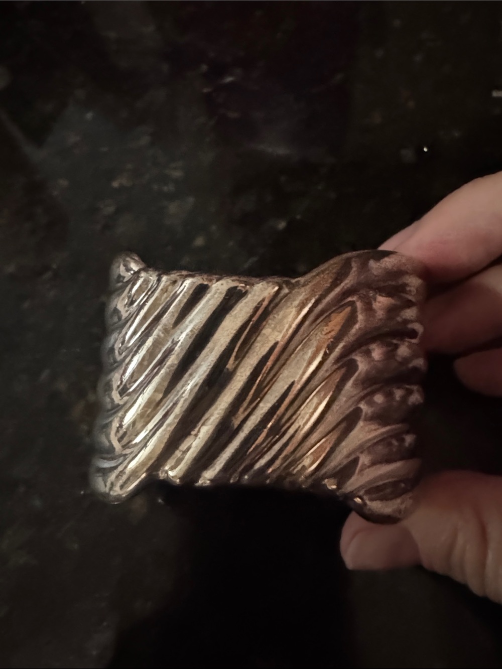 Vintage 925 Sterling Silver Twisted Rope Cuff Bracelet